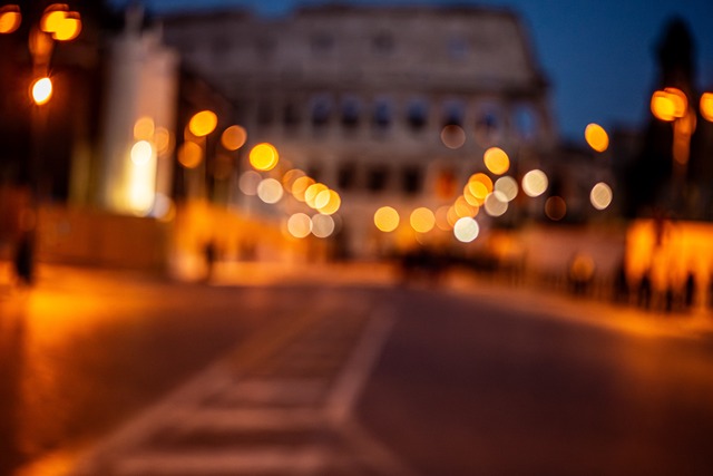 Colosseum at Night – Bokeh Lights Artistic Blur