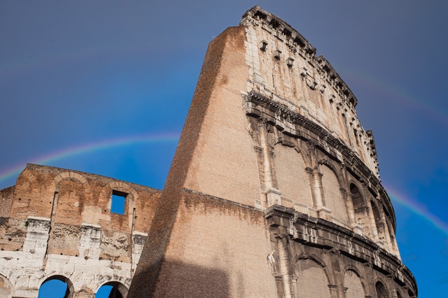 Colosseum in Rome with Rainbow – Dramatic Sky