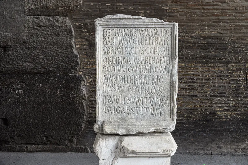 Ancient Latin Inscription – Colosseum, Rome