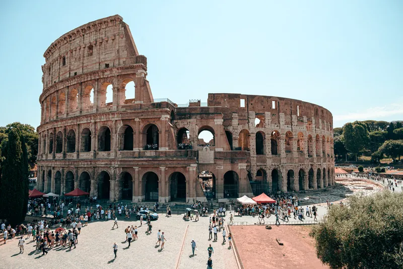 Colosseum Rome – Busy Summer Day with Visitors